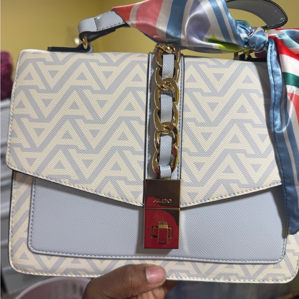 Aldo Cream and Gold Shoulder Bag